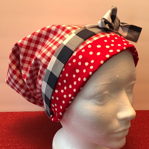 HANDMADE SCRUB CAP/HAT * REVERSIBLE * LONG TIES - Picture 4 of 13